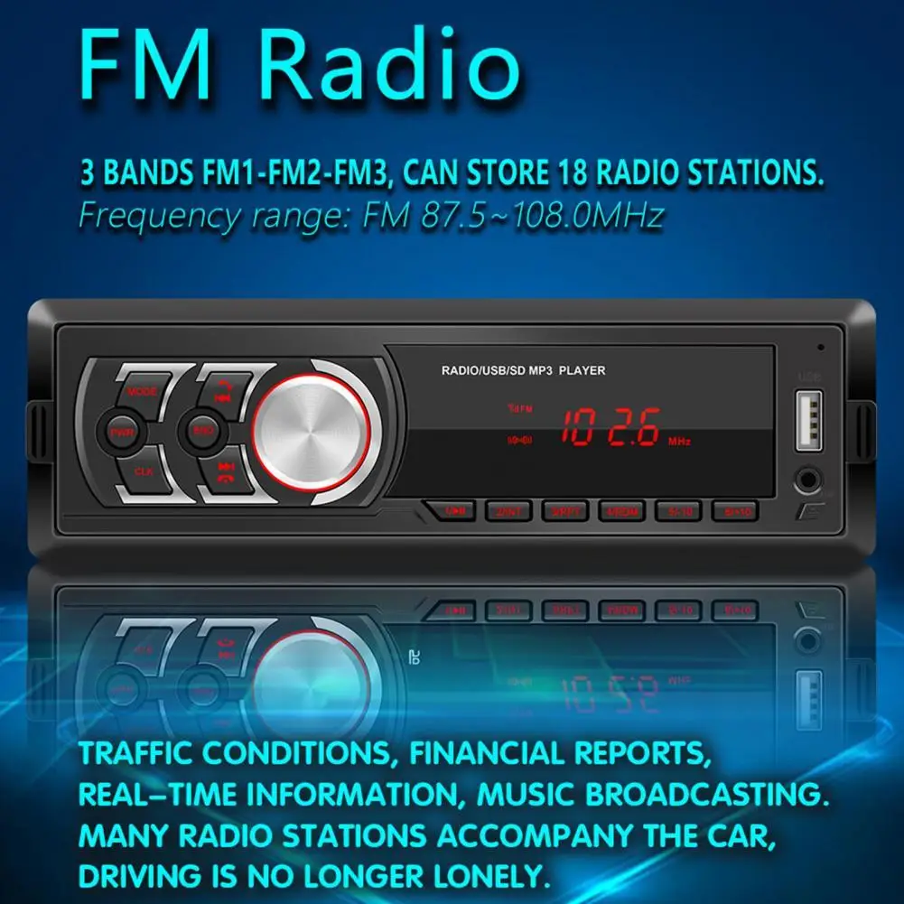 1781E Detachable Single Din Car Radio MP3 Player Reliable Auto Bluetooth Wireless FM Radio Music Player for 12V Vehicles
1781E Detachable Single Din Car Radio MP3 Player Reliable Auto Bluetooth Wireless FM Radio Music Player for 12V Vehicles