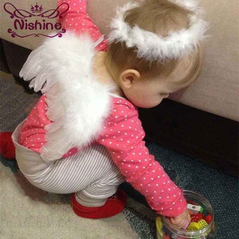 Nishine новорожденный реквизит для фотосъемки детей Ангел Фея перо крыло костюм с