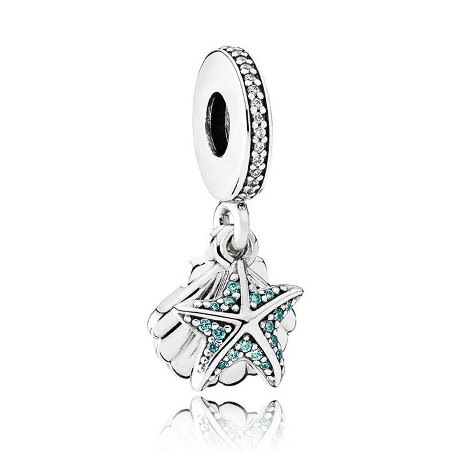 Authentic S925 Sterling Silver Tropical Starfish & Sea Shell Dangle Charm Bead for Women Bracelet Bangle Lady Pandant Gift
Authentic S925 Sterling Silver Tropical Starfish & Sea Shell Dangle Charm Bead for Women Bracelet Bangle Lady Pandant Gift