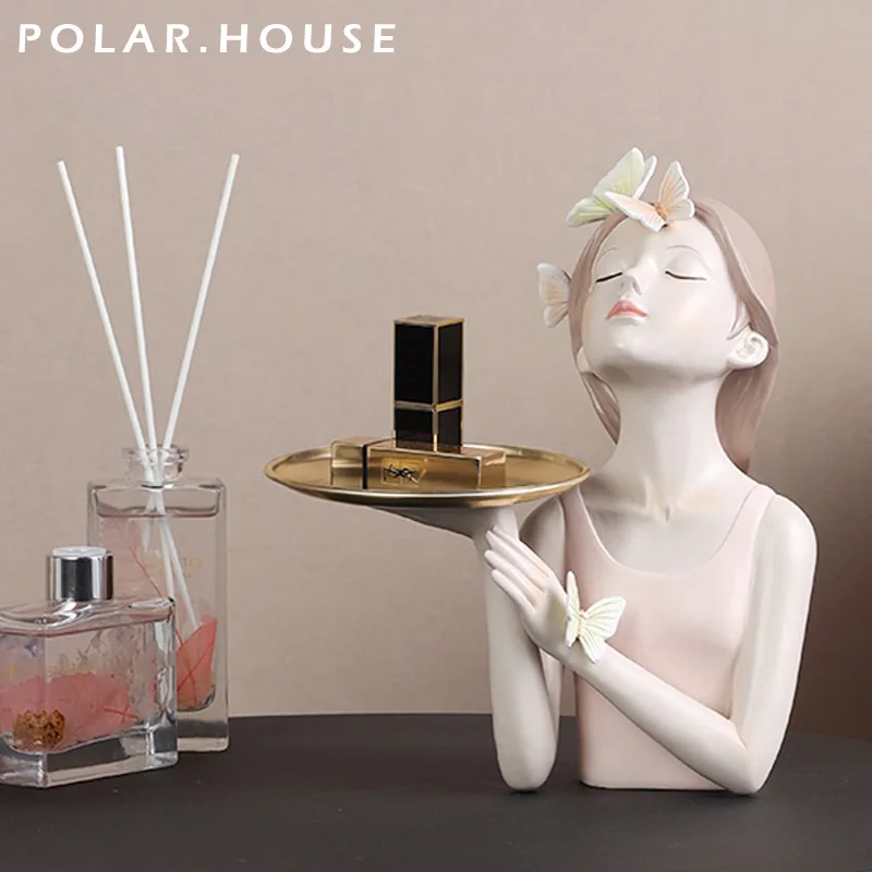 Fashion Butterfly Fairy Girl Tray Creative Girl Figurines Gold Jewelry Tray Dressing Room Decoration Statue Furnishing Ornaments
Fashion Butterfly Fairy Girl Tray Creative Girl Figurines Gold Jewelry Tray Dressing Room Decoration Statue Furnishing Ornaments