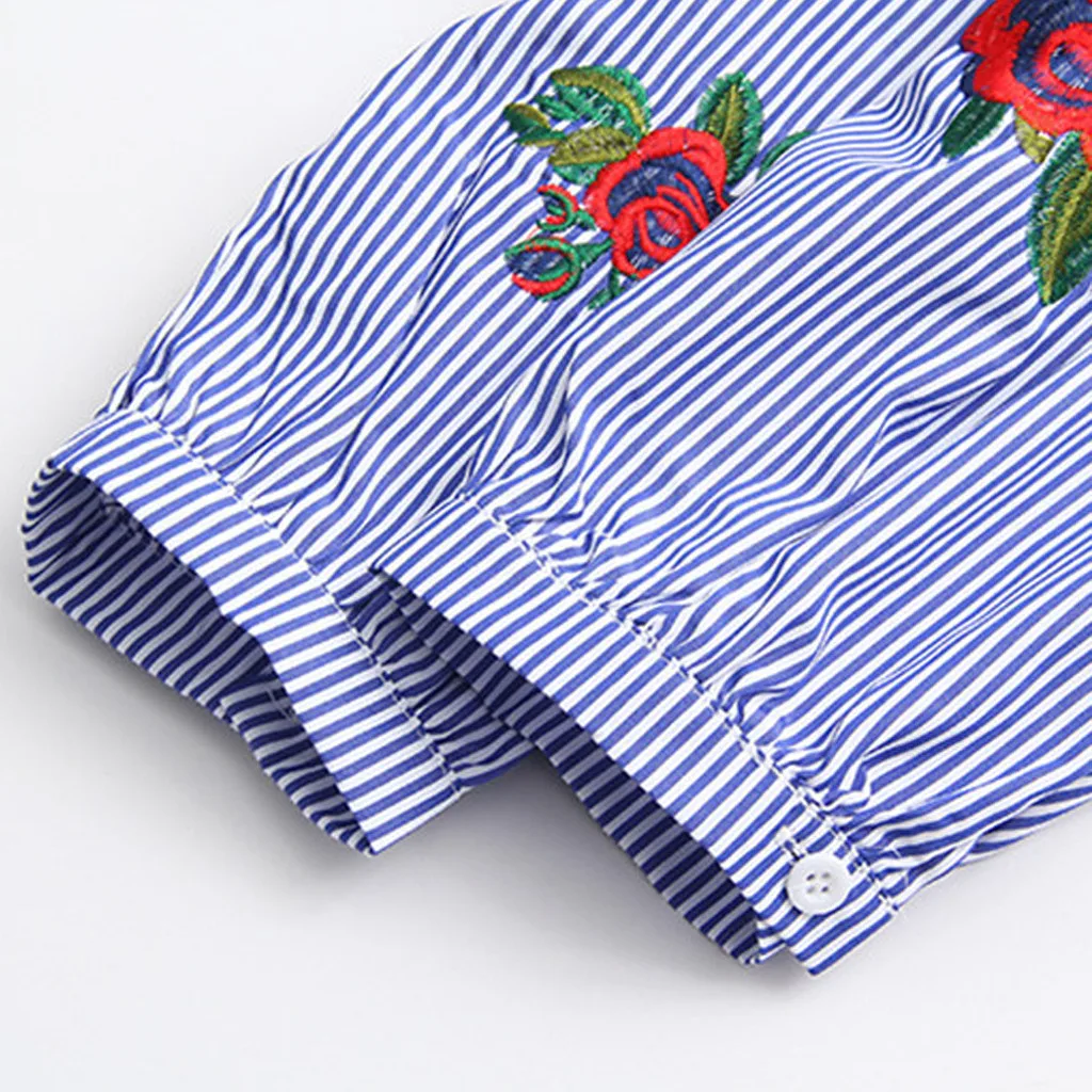 WoMen Blouse Fashion Embroidery Long Sleeve Striped Blouse Shirt VogueTurndown Collar Office Shirt Lady Blusas Camisa
WoMen Blouse Fashion Embroidery Long Sleeve Striped Blouse Shirt VogueTurndown Collar Office Shirt Lady Blusas Camisa