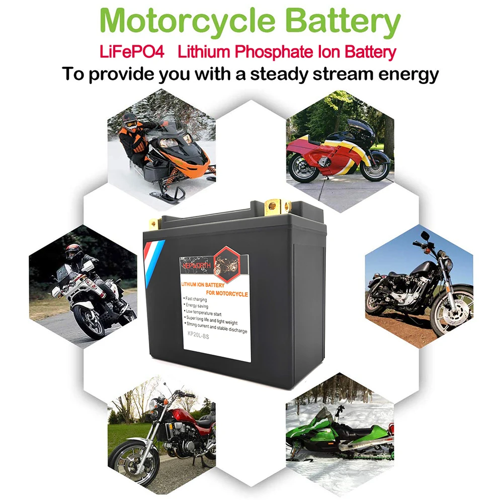 KP9B-4 12V 6Ah Motorcycle LiFePO4 Starter Battery CCA 350A Lithium Iron Phosphate Scooter Battery ATVs LFP YT9B-BS YT9B-4 GT9B-4
KP9B-4 12V 6Ah Motorcycle LiFePO4 Starter Battery CCA 350A Lithium Iron Phosphate Scooter Battery ATVs LFP YT9B-BS YT9B-4 GT9B-4