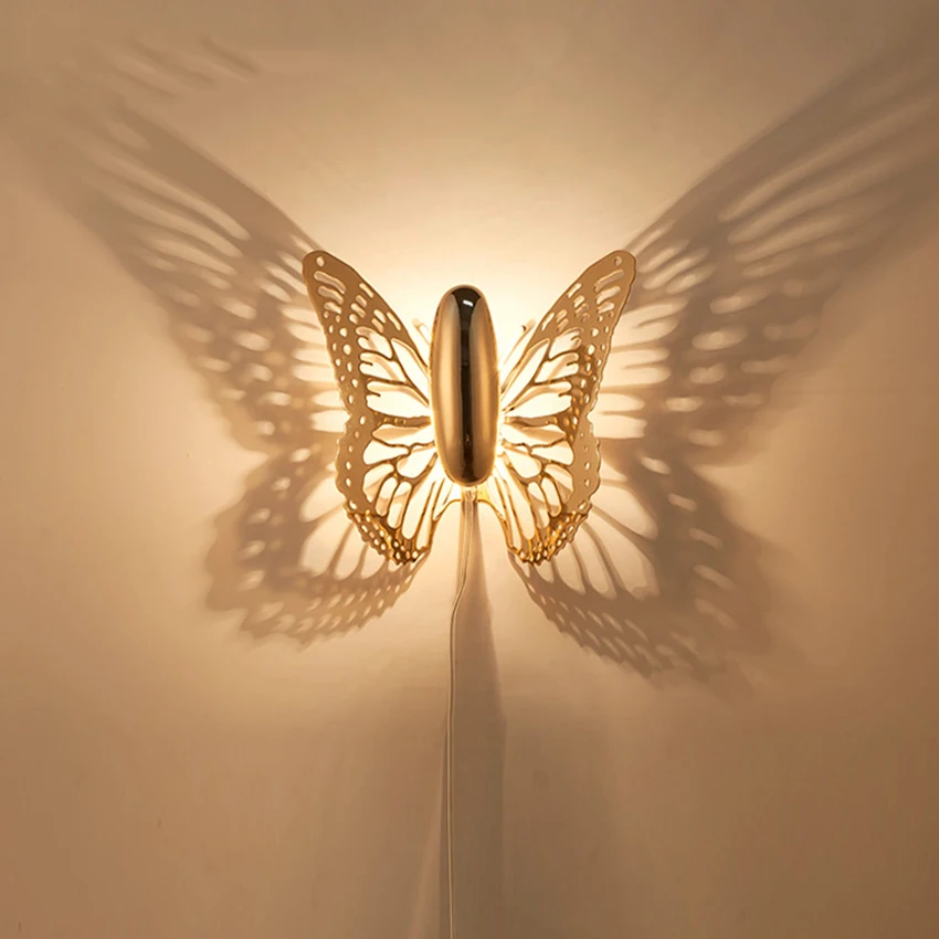 Creative LED Wall Lamp Butterfly Lampshade Projection Shadow Wall Lights Gold Butterfly Wall Sconce for Home Cafe Sconce Fixture
Creative LED Wall Lamp Butterfly Lampshade Projection Shadow Wall Lights Gold Butterfly Wall Sconce for Home Cafe Sconce Fixture