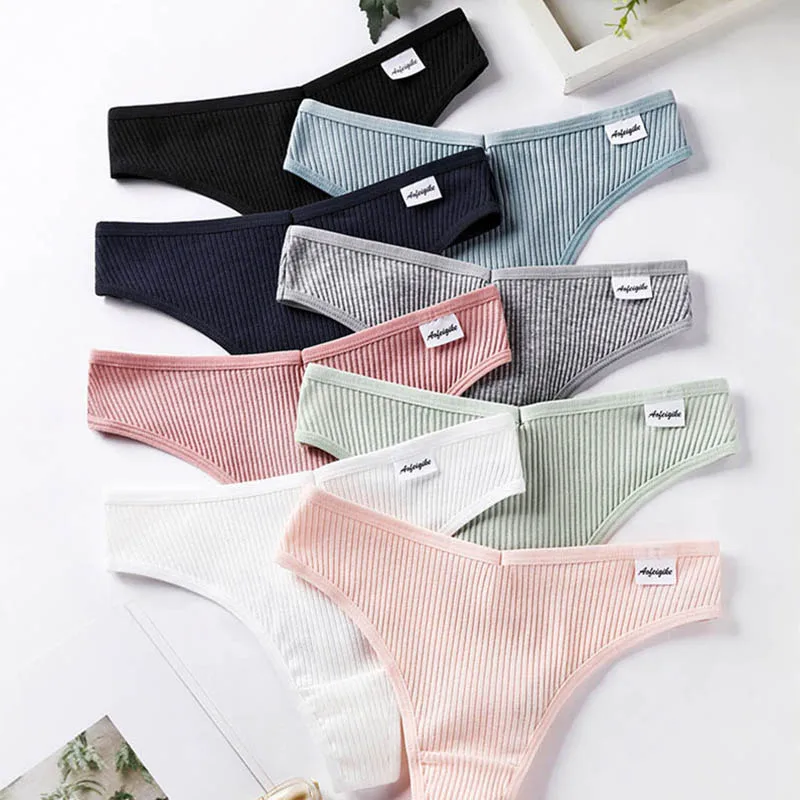 Sexy Pure Color Elastic Low-waist Lady Briefs Thongs Panties Vertical Pattern No Trace 1Pcs
Sexy Pure Color Elastic Low-waist Lady Briefs Thongs Panties Vertical Pattern No Trace 1Pcs