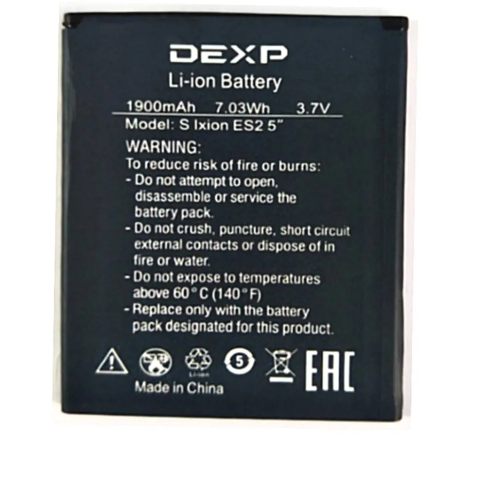 Сменный аккумулятор оригинального размера 1900 мА · ч 3 7 Вт в для DEXP IXION ES2 5 дюймов THL