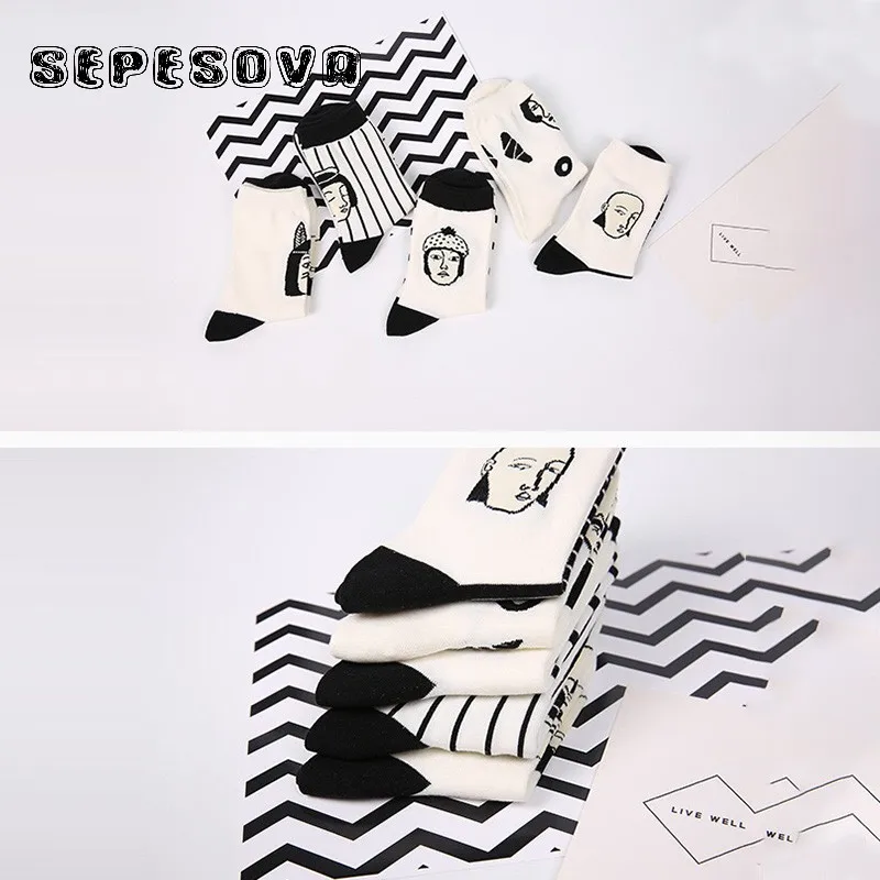 Women Winter Socks Stripe Character Pattern Cotton Short Fashion Black&White Sock Cute Warm Harajuku Square Lattice Christmas
Women Winter Socks Stripe Character Pattern Cotton Short Fashion Black&White Sock Cute Warm Harajuku Square Lattice Christmas