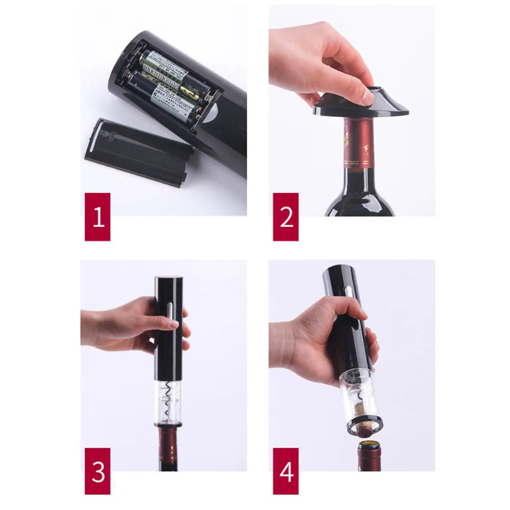 Electric Wine Opener With Foil Cutter Battery Powered Automatic Wine Bottle Opener Portable Cordless Corkscrew Cork Out Tool
Electric Wine Opener With Foil Cutter Battery Powered Automatic Wine Bottle Opener Portable Cordless Corkscrew Cork Out Tool