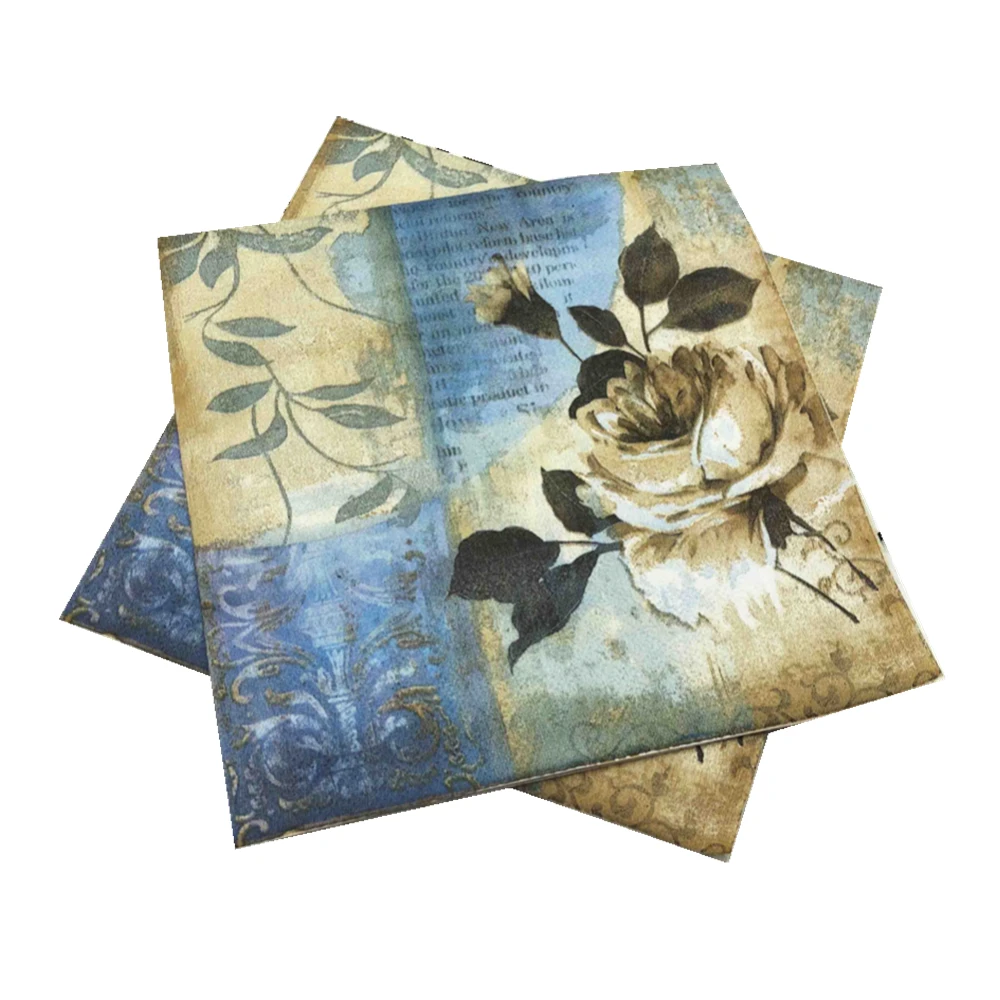 33cm 2 Layers Vintage Flowers Theme Blue Napkins Decoupage Servilletas Wedding Party Paper Elegant Towels Decor Handkerchief
33cm 2 Layers Vintage Flowers Theme Blue Napkins Decoupage Servilletas Wedding Party Paper Elegant Towels Decor Handkerchief