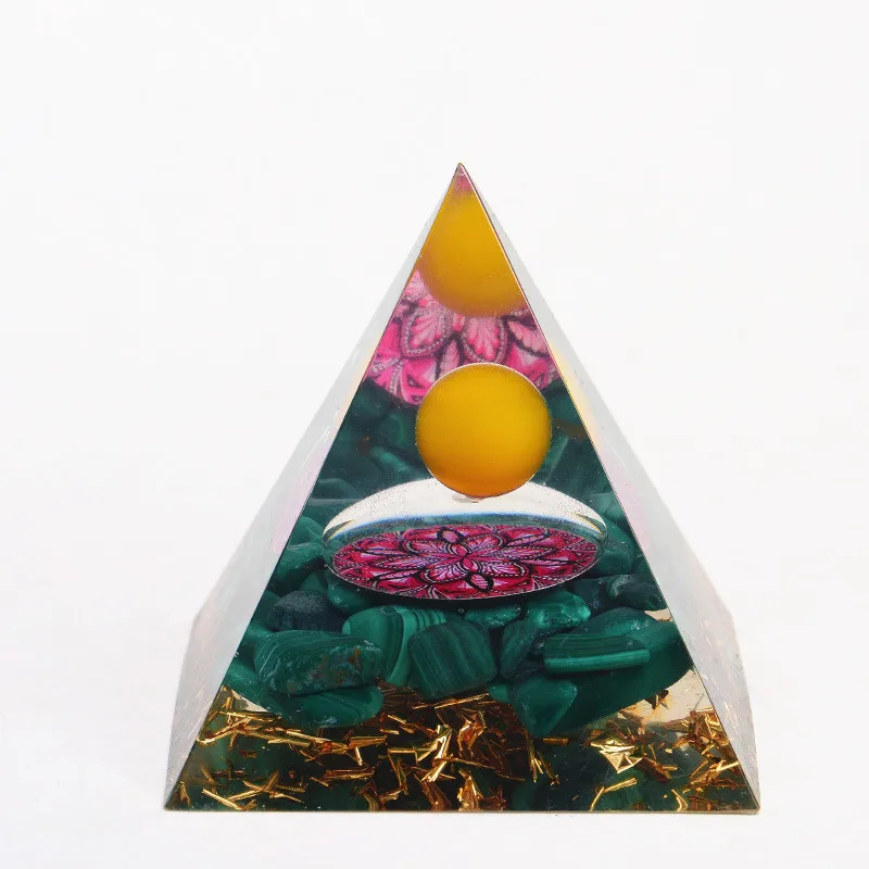 Orgonite Pyramid 60mm Yellow Chalcedony Sphere With Malachite Natural Cristal Orgone Energy Healing Reiki Chakra Multiplier
Orgonite Pyramid 60mm Yellow Chalcedony Sphere With Malachite Natural Cristal Orgone Energy Healing Reiki Chakra Multiplier