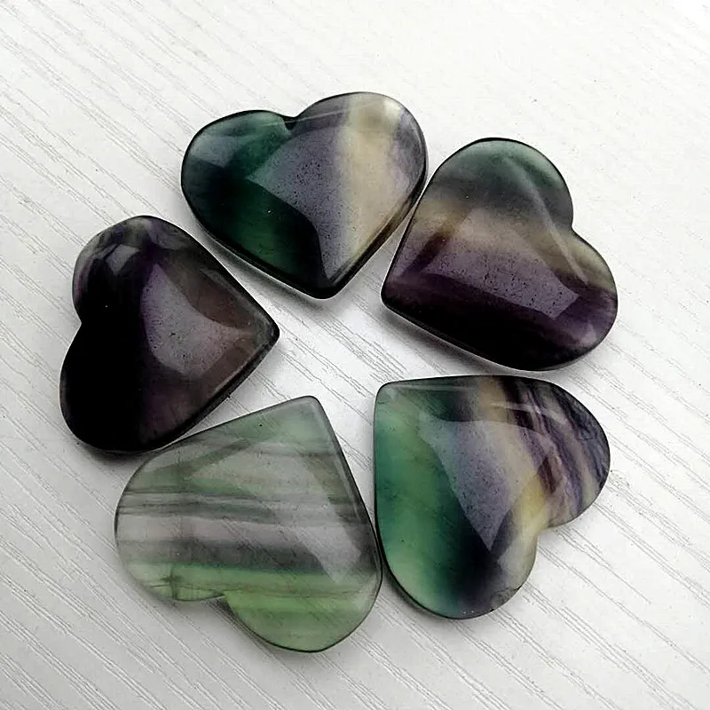 Natural Rainbow Fluorite Crystal Quartz Heart Carving Colorful Heart Love Stone for Gifts
Natural Rainbow Fluorite Crystal Quartz Heart Carving Colorful Heart Love Stone for Gifts