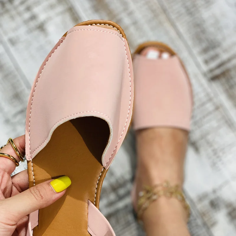 Summer Sandals Women Flats Female Casual Peep Toe Shoes PU Slip on Leisure Solid Sewing Footwear Two-piece Plus Size 2021
Summer Sandals Women Flats Female Casual Peep Toe Shoes PU Slip on Leisure Solid Sewing Footwear Two-piece Plus Size 2021