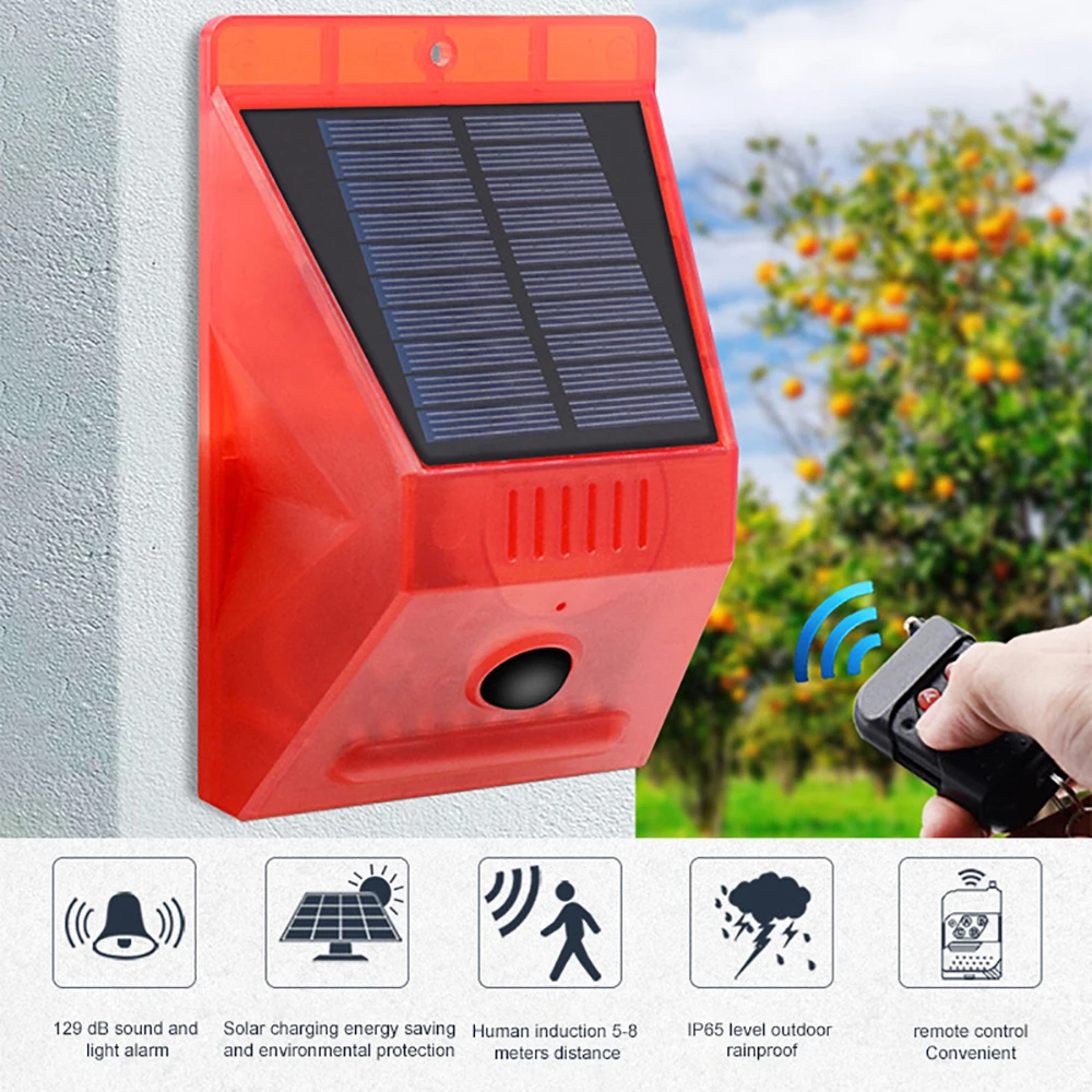 Solar Alarm Light Stroboscope Strobe Light LED Light Warning Light New Wireless IP65 Motion Sensor Outdoor Garden Security Lamp
Solar Alarm Light Stroboscope Strobe Light LED Light Warning Light New Wireless IP65 Motion Sensor Outdoor Garden Security Lamp