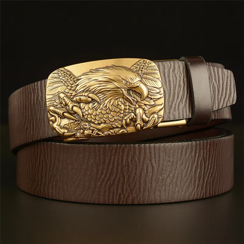 Mens Belts Genuine Leather Top Layer Cowhide Big USA Eagle Automatic Buckle Newest Crack Pattern Casual Belt Strap Belt For Male
Mens Belts Genuine Leather Top Layer Cowhide Big USA Eagle Automatic Buckle Newest Crack Pattern Casual Belt Strap Belt For Male