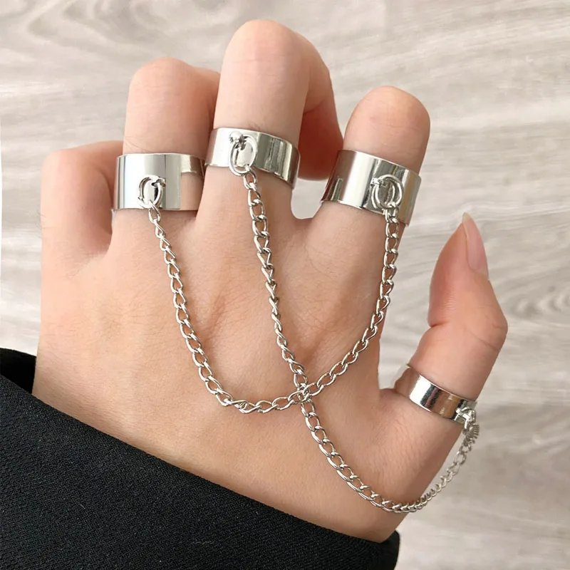 Punk Cool Hiphop Chain Rings Multi-layer Adjustable Open Finger Rings Set Alloy Man Rings for Women Party Gift Jewelry
Punk Cool Hiphop Chain Rings Multi-layer Adjustable Open Finger Rings Set Alloy Man Rings for Women Party Gift Jewelry