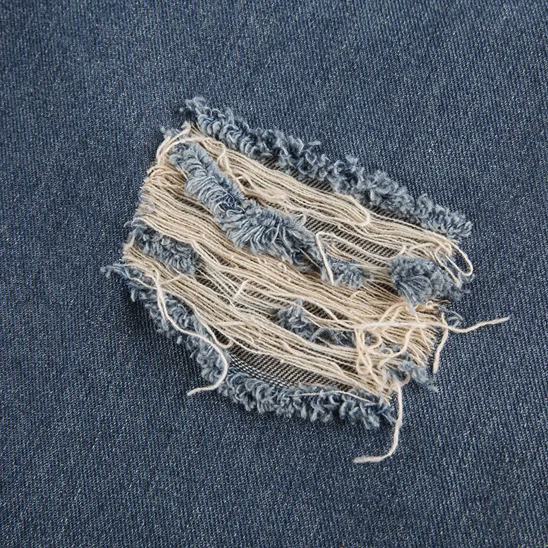 Women's Fashion Ripped Hole High Waist Ribbon Straight Leg Thin Jeans Blue
Women's Fashion Ripped Hole High Waist Ribbon Straight Leg Thin Jeans Blue