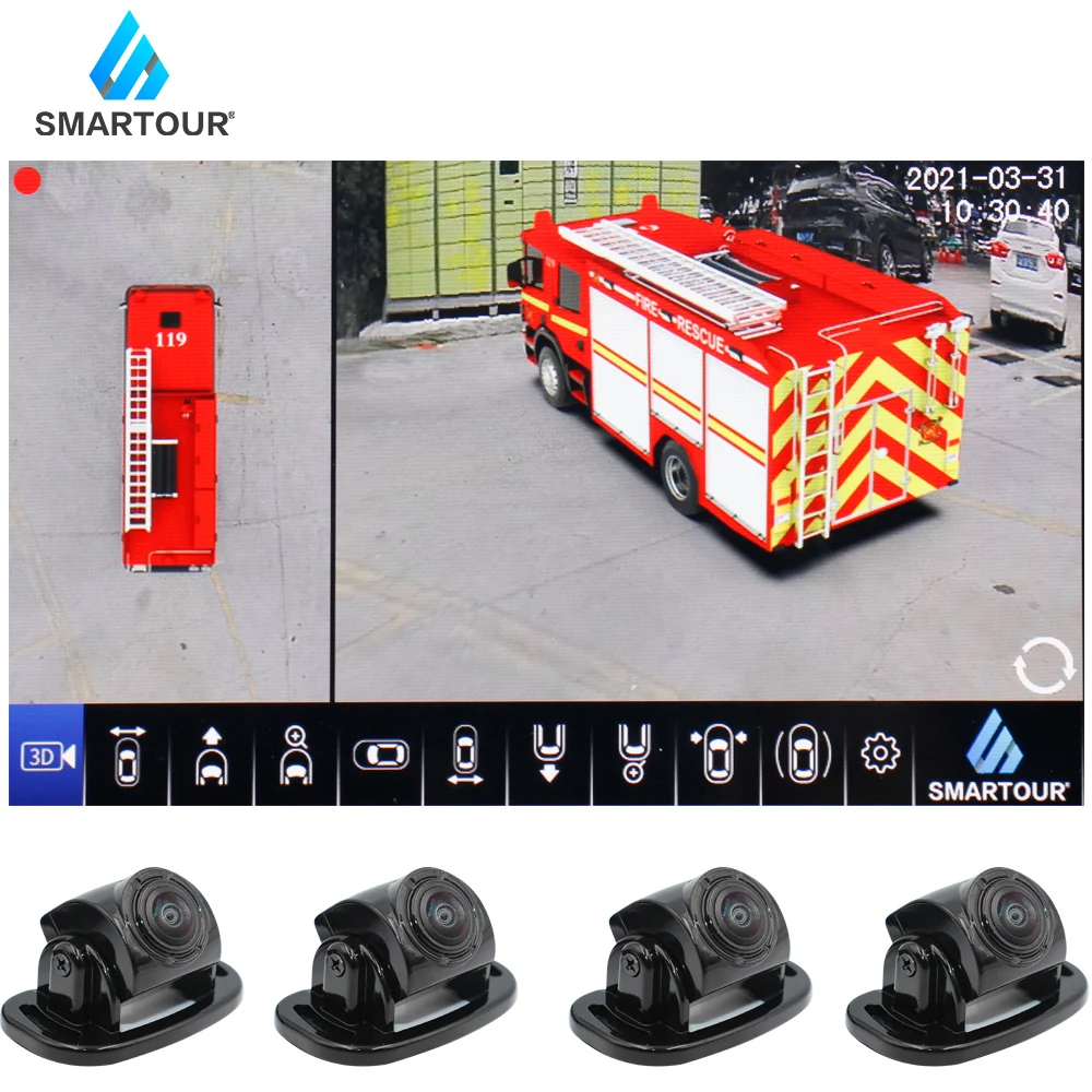 Seamless splicing of 4-way cameras for 360 panoramic dash cam of 12V 24 V bus, truck, fire fighting military academy vehicle 
Seamless splicing of 4-way cameras for 360 panoramic dash cam of 12V 24 V bus, truck, fire fighting military academy vehicle
