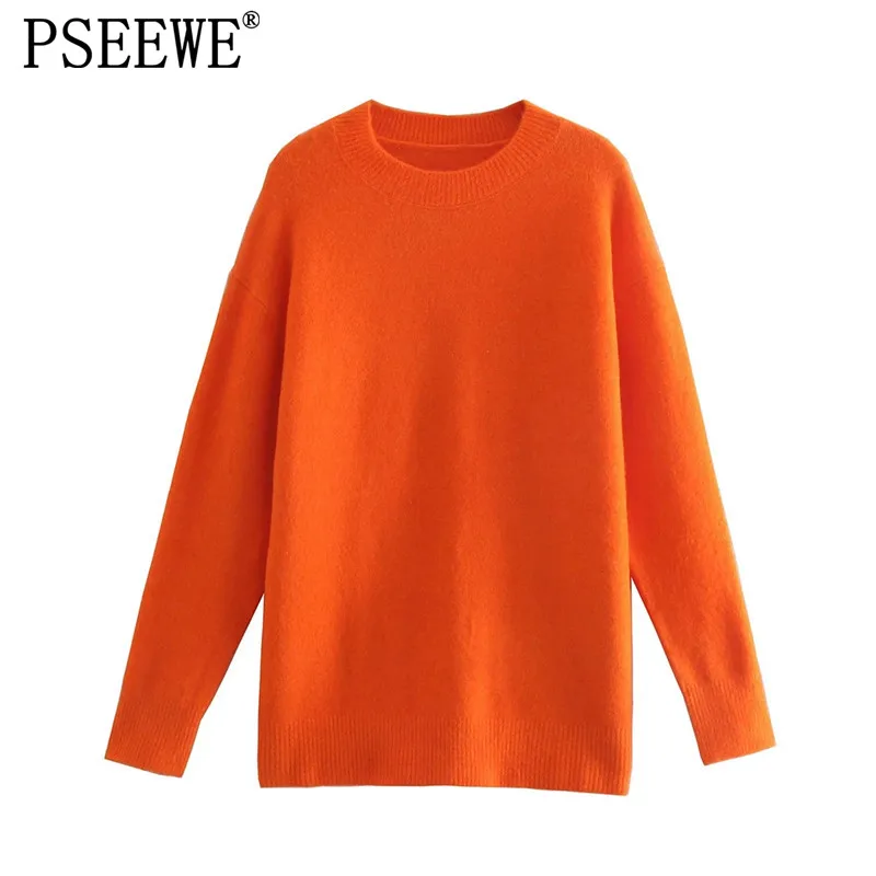 Свитер оверсайз PSEEWE, Женский Оранжевый вязаный свитер, женский зимний модный женский свитер с длинным рукавом, теплые пуловеры, 2021
Свитер оверсайз PSEEWE, Женский Оранжевый вязаный свитер, женский зимний модный женский свитер с длинным рукавом, теплые пуловеры, 2021