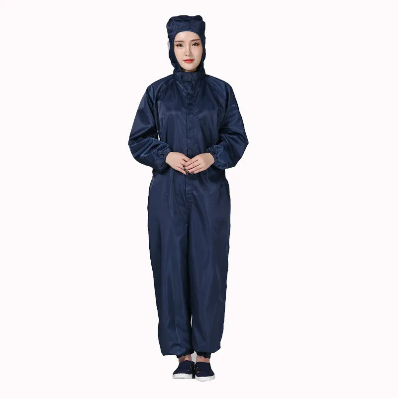Anti static clothing blue stripe 5mm dust-free protective clothing Hood One piece suit Anti static of clean clothes
Anti static clothing blue stripe 5mm dust-free protective clothing Hood One piece suit Anti static of clean clothes