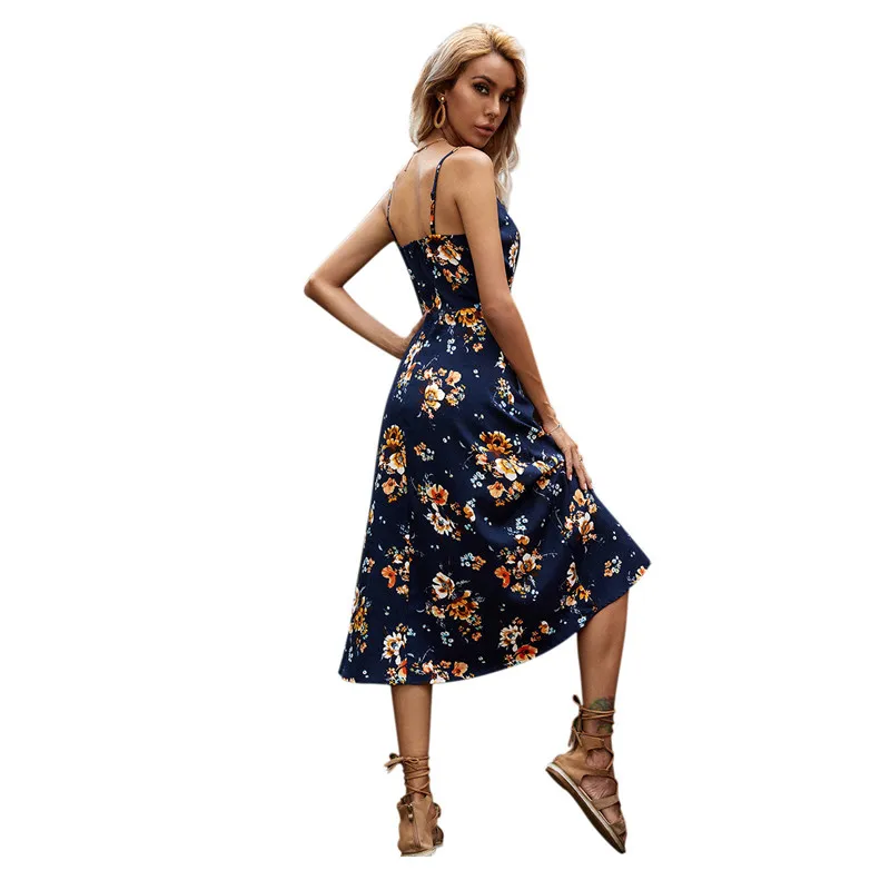 Vamos Todos 2021 Summer Sexy Party Dresses For Women Floral Print A-Line Slip Dress Mid-Calf Vestido Midi Elegante Women Clothes 
Vamos Todos 2021 Summer Sexy Party Dresses For Women Floral Print A-Line Slip Dress Mid-Calf Vestido Midi Elegante Women Clothes
