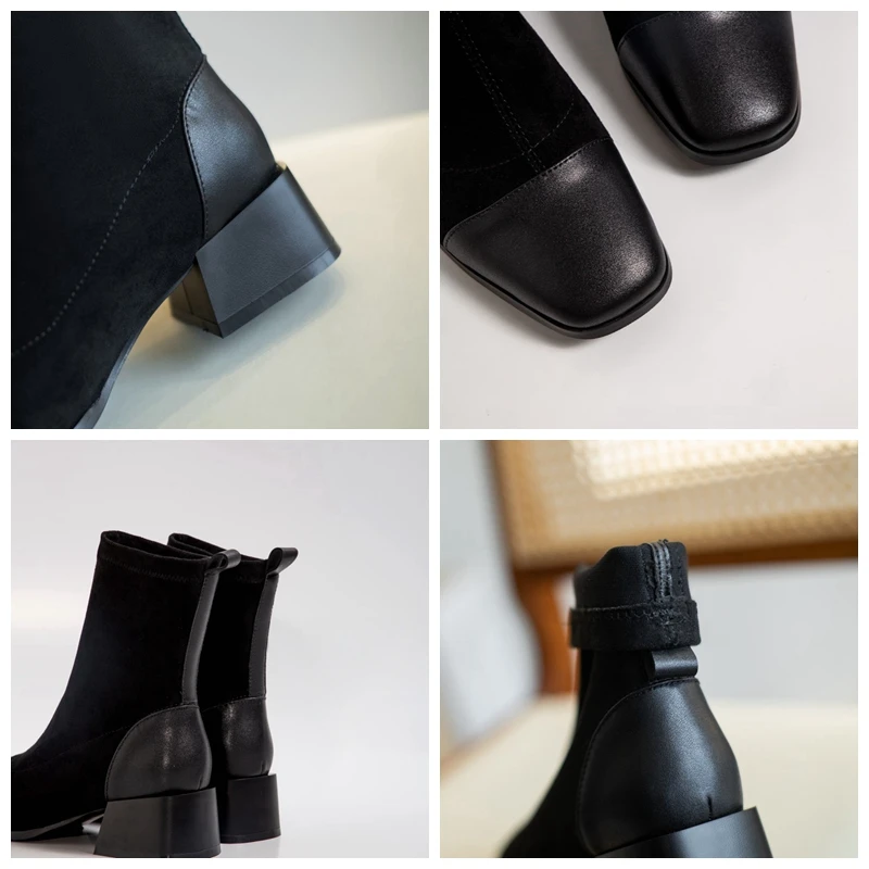 REAVE CAT New 2021 Women Ankle Boots Square Toe Block Heels Nubuck Elegant Patchwork Simple Slip-On Big Size 43 Casual A3395
REAVE CAT New 2021 Women Ankle Boots Square Toe Block Heels Nubuck Elegant Patchwork Simple Slip-On Big Size 43 Casual A3395