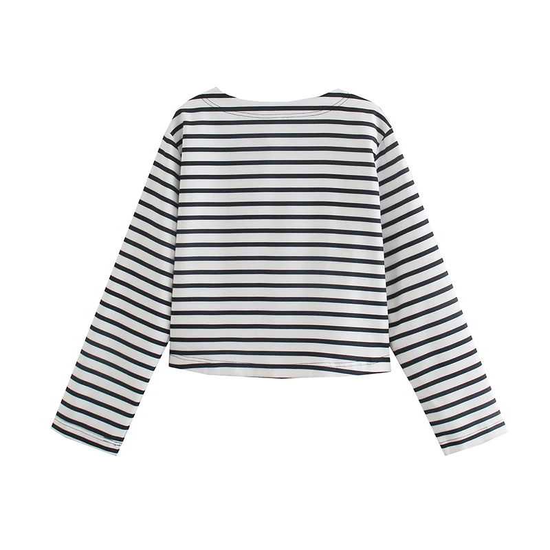 Za 2021 Women High Quality Striped Crop T Shirt Long Sleeve O Neck Tees Ladies Casual Tee Shirt Street Wear Top LY9551
Za 2021 Women High Quality Striped Crop T Shirt Long Sleeve O Neck Tees Ladies Casual Tee Shirt Street Wear Top LY9551