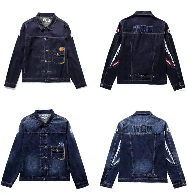 Jacket Casual Embroidered Bape Shark Denim Clothes Japanese Fashion CoatMen Clothing Winter Streetwear Outerwear
Jacket Casual Embroidered Bape Shark Denim Clothes Japanese Fashion CoatMen Clothing Winter Streetwear Outerwear