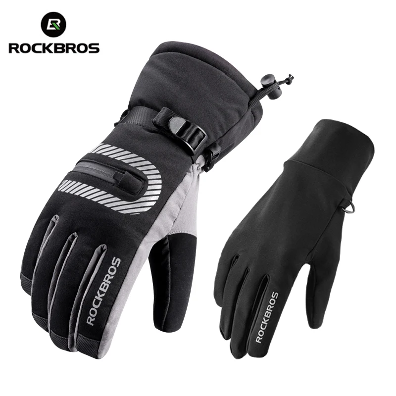 ROCKBROS Winter Touch Screen Double Layer Cycling Gloves Thermal Warm Windproof Waterproof Mtb Bike Bicycle Gloves For Skiing
ROCKBROS Winter Touch Screen Double Layer Cycling Gloves Thermal Warm Windproof Waterproof Mtb Bike Bicycle Gloves For Skiing