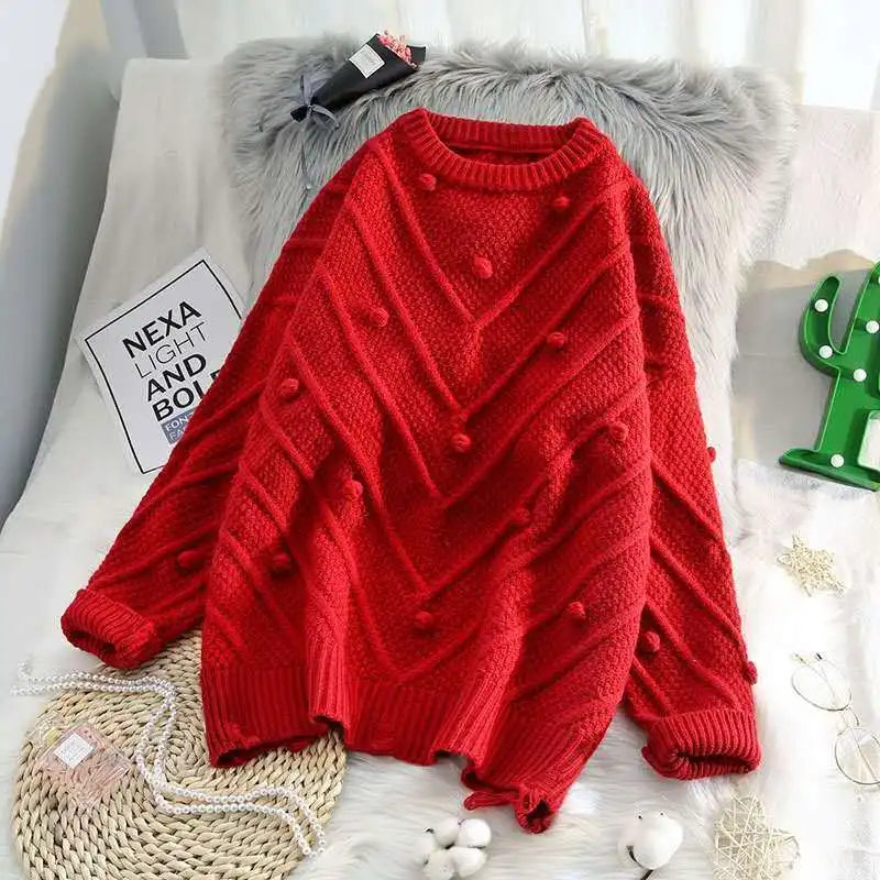 OMCHION Pull Femme 2020 Christmas Handmade Sweater Women Loose Korean Style Ins Chic Pullovers Thick Oversized Pink Jumper LYT60
OMCHION Pull Femme 2020 Christmas Handmade Sweater Women Loose Korean Style Ins Chic Pullovers Thick Oversized Pink Jumper LYT60