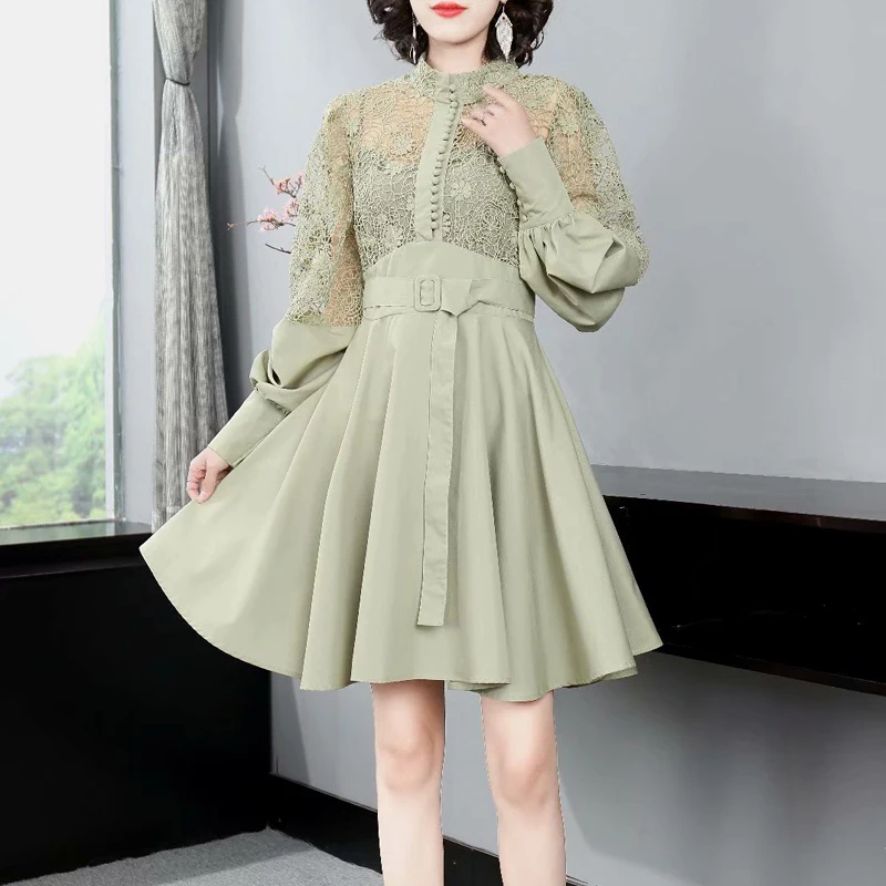 Mini Dress Runway Spring Autumn New Women'S Embroidery Hollow Patchwork Belt Slimming Vintage Elegant Two-Piece Dress
Mini Dress Runway Spring Autumn New Women'S Embroidery Hollow Patchwork Belt Slimming Vintage Elegant Two-Piece Dress