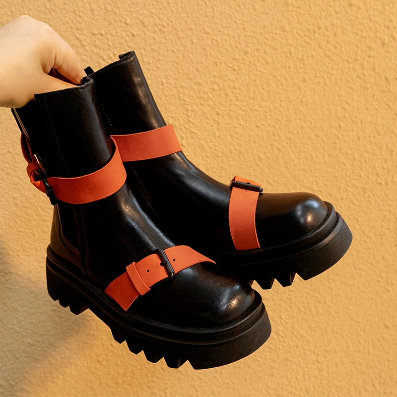 2021 New Mixed Colors Ankle Boots for Women Genuine Leather Platform Concise Design Chunky Heels Boots Working Basic Shoes Woman
2021 New Mixed Colors Ankle Boots for Women Genuine Leather Platform Concise Design Chunky Heels Boots Working Basic Shoes Woman