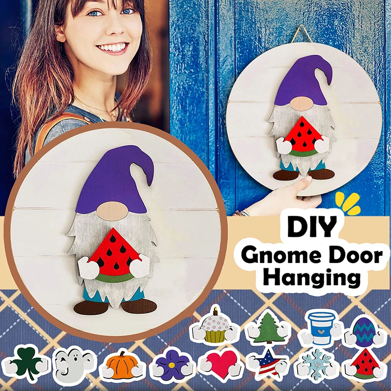 New Gnome Door Hanger Seasonal Festival Sign With Interchangeable Holiday Pieces For Front Door Porch Hanging DIY Handmade Decor
New Gnome Door Hanger Seasonal Festival Sign With Interchangeable Holiday Pieces For Front Door Porch Hanging DIY Handmade Decor