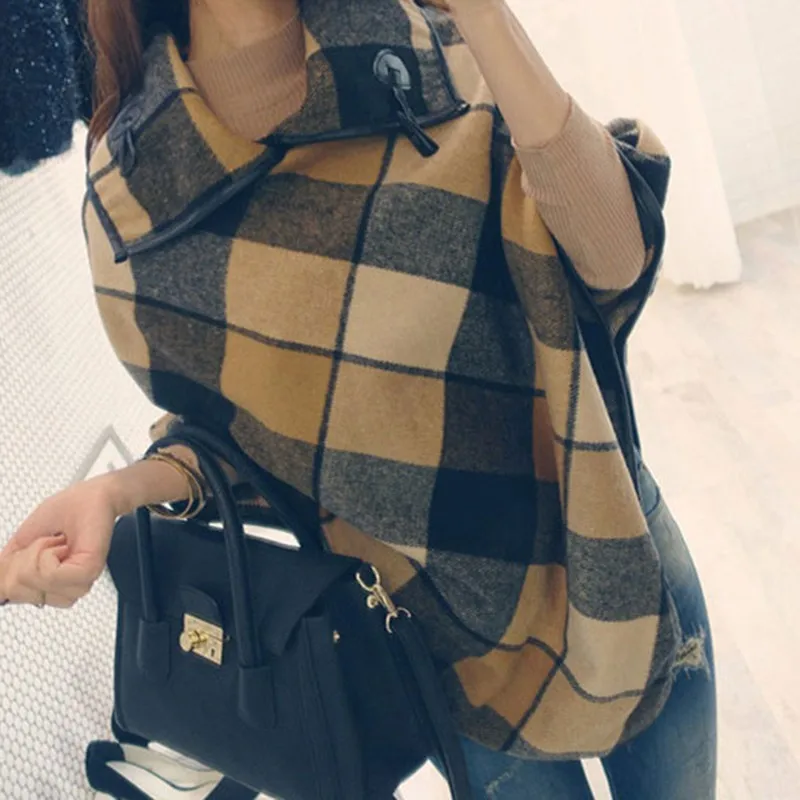 2019 Female Winter Warm Plaid Ponchos And Capes Oversized Shawls And Wraps Bokep Cashmere Cape Coat Female Cloak Mujer for women
2019 Female Winter Warm Plaid Ponchos And Capes Oversized Shawls And Wraps Bokep Cashmere Cape Coat Female Cloak Mujer for women