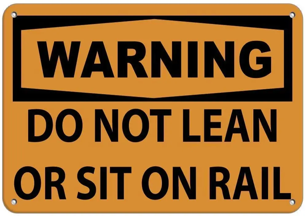 Do Not Lean Or Sit On Rail Traffic Sign Retro Metal Tin Sign Plaque Poster Wall Decor Art Shabby Chic Gift
Do Not Lean Or Sit On Rail Traffic Sign Retro Metal Tin Sign Plaque Poster Wall Decor Art Shabby Chic Gift
