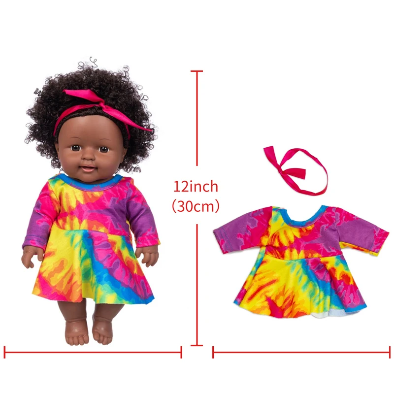 12 inches Black African Reborn Doll Curly Hair Doll Soft Realistic Lifelike Kids Fun Christmas Party Toys Gifts
12 inches Black African Reborn Doll Curly Hair Doll Soft Realistic Lifelike Kids Fun Christmas Party Toys Gifts