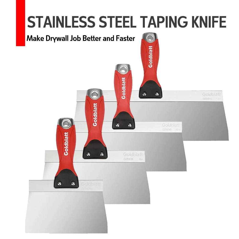 8 10 12 14 inch Stainless Steel Putty Knife Taping Knives Soft Grip Handle Hammer End For Drywall Joint Taping Finishing Patch
8 10 12 14 inch Stainless Steel Putty Knife Taping Knives Soft Grip Handle Hammer End For Drywall Joint Taping Finishing Patch