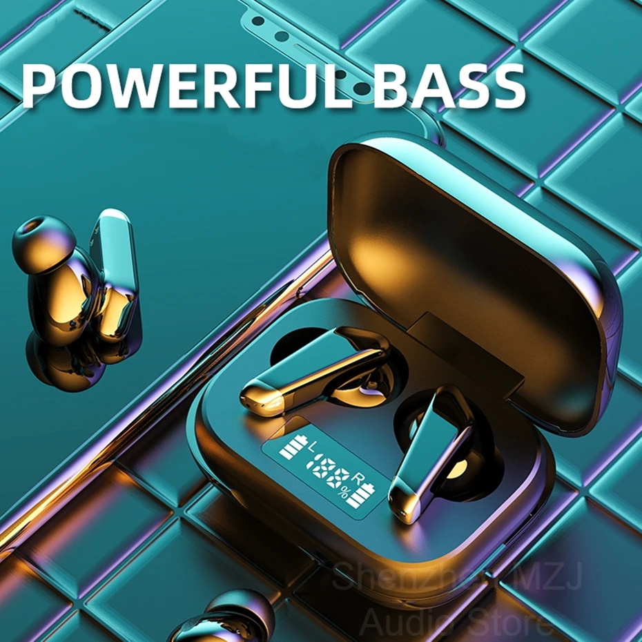 Wireless Earphones Noise Cancelling Mics Headset Sports Waterproof Stereo Earbud LED Display Mini Headphone Bluetooth-compatible
Wireless Earphones Noise Cancelling Mics Headset Sports Waterproof Stereo Earbud LED Display Mini Headphone Bluetooth-compatible