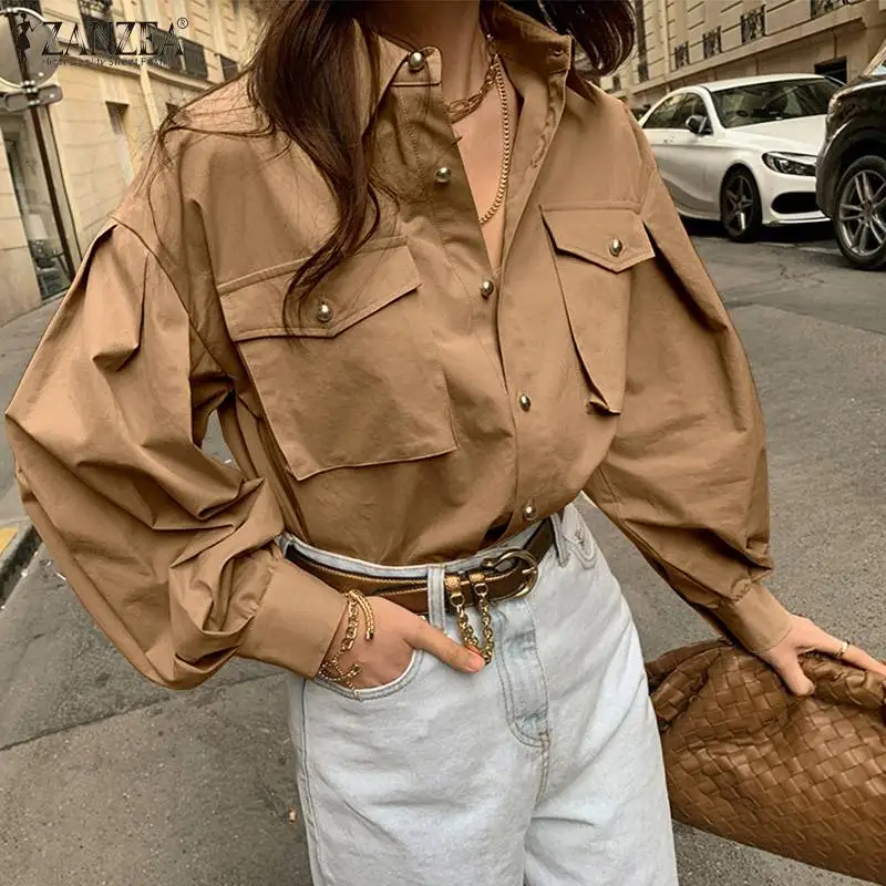 ZANZEA Women Fahsion OL Shirt Blouse 2022 Casual Solid Puff Sleeve Loose Tops Blusa Femininas Oversized Spring Autumn Work Shirt
ZANZEA Women Fahsion OL Shirt Blouse 2022 Casual Solid Puff Sleeve Loose Tops Blusa Femininas Oversized Spring Autumn Work Shirt