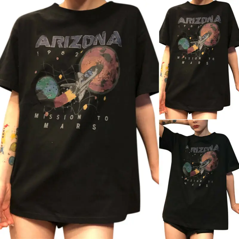 Women Summer T-Shirt Short Sleeve Casual Loose Blouse Planet Cartoon Print Tops
Women Summer T-Shirt Short Sleeve Casual Loose Blouse Planet Cartoon Print Tops
