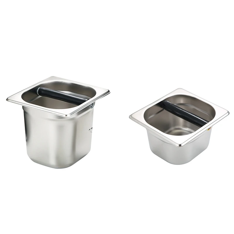 Stainless Steel Espresso Coffee Knock Box Container With Rubber Bar For Coffee Machine
Stainless Steel Espresso Coffee Knock Box Container With Rubber Bar For Coffee Machine
