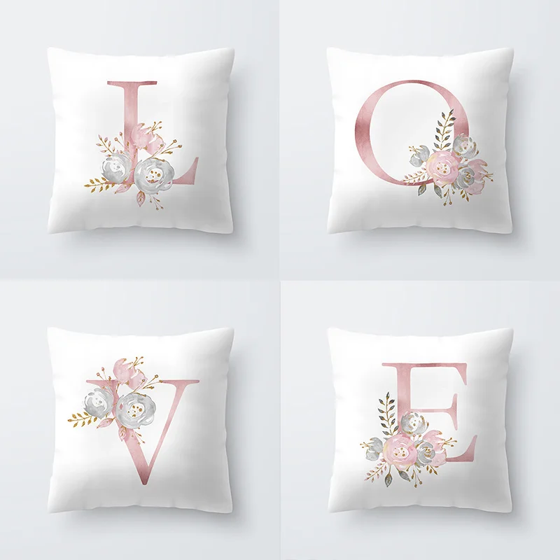 Alphabet Floral Print Pillow Case Waist Cushion Cover Home Sofa Car Office Wedding Bed Decor 45x45cm 1Pc Square Pillow Cover
Alphabet Floral Print Pillow Case Waist Cushion Cover Home Sofa Car Office Wedding Bed Decor 45x45cm 1Pc Square Pillow Cover
