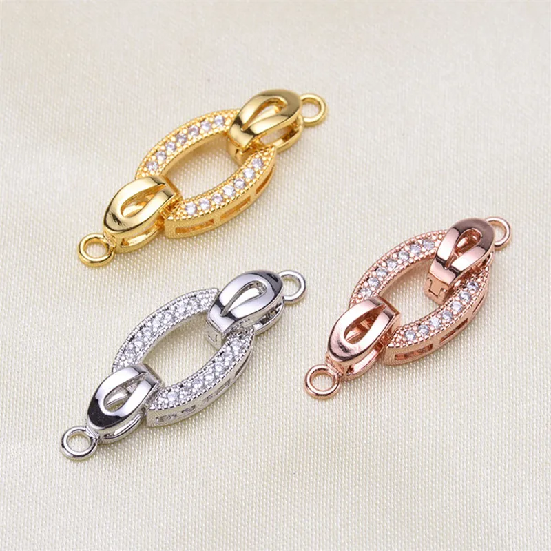 Clasps For Jewelry Making Fastening Accessories 18K GOLD PLATED Cubic Zirconia Clasps For DIY Pearls Necklace Bracelet Clasp
Clasps For Jewelry Making Fastening Accessories 18K GOLD PLATED Cubic Zirconia Clasps For DIY Pearls Necklace Bracelet Clasp
