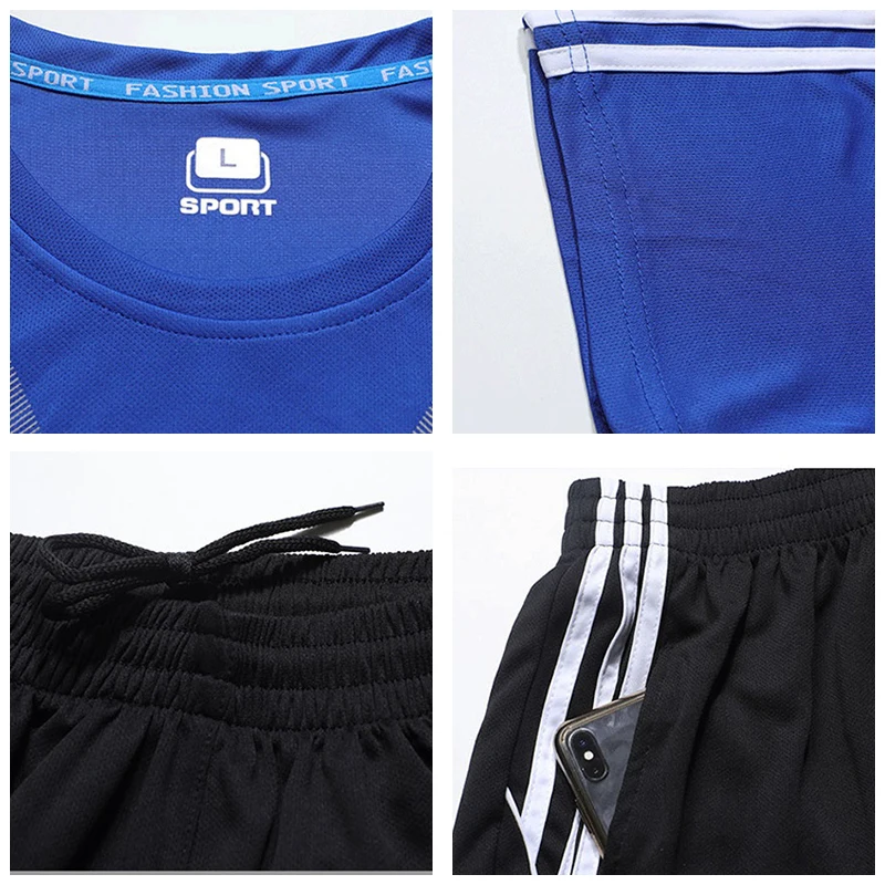 Men Summer New Football Tracksuit 3 Pcs/Set Running Fitness Sportswear Breathable Quick Drying Elasticity Casual Sports Suit Men
Men Summer New Football Tracksuit 3 Pcs/Set Running Fitness Sportswear Breathable Quick Drying Elasticity Casual Sports Suit Men