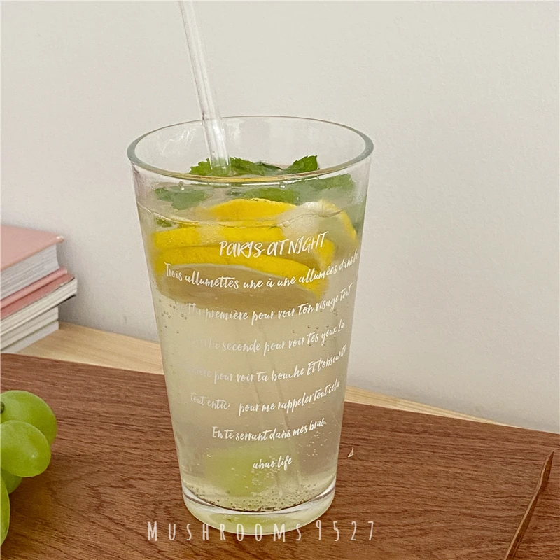 Korean Style French Medieval Vintage White Letter Glass Water Cup Large Capacity Milk Coffee Juice Cup
Korean Style French Medieval Vintage White Letter Glass Water Cup Large Capacity Milk Coffee Juice Cup