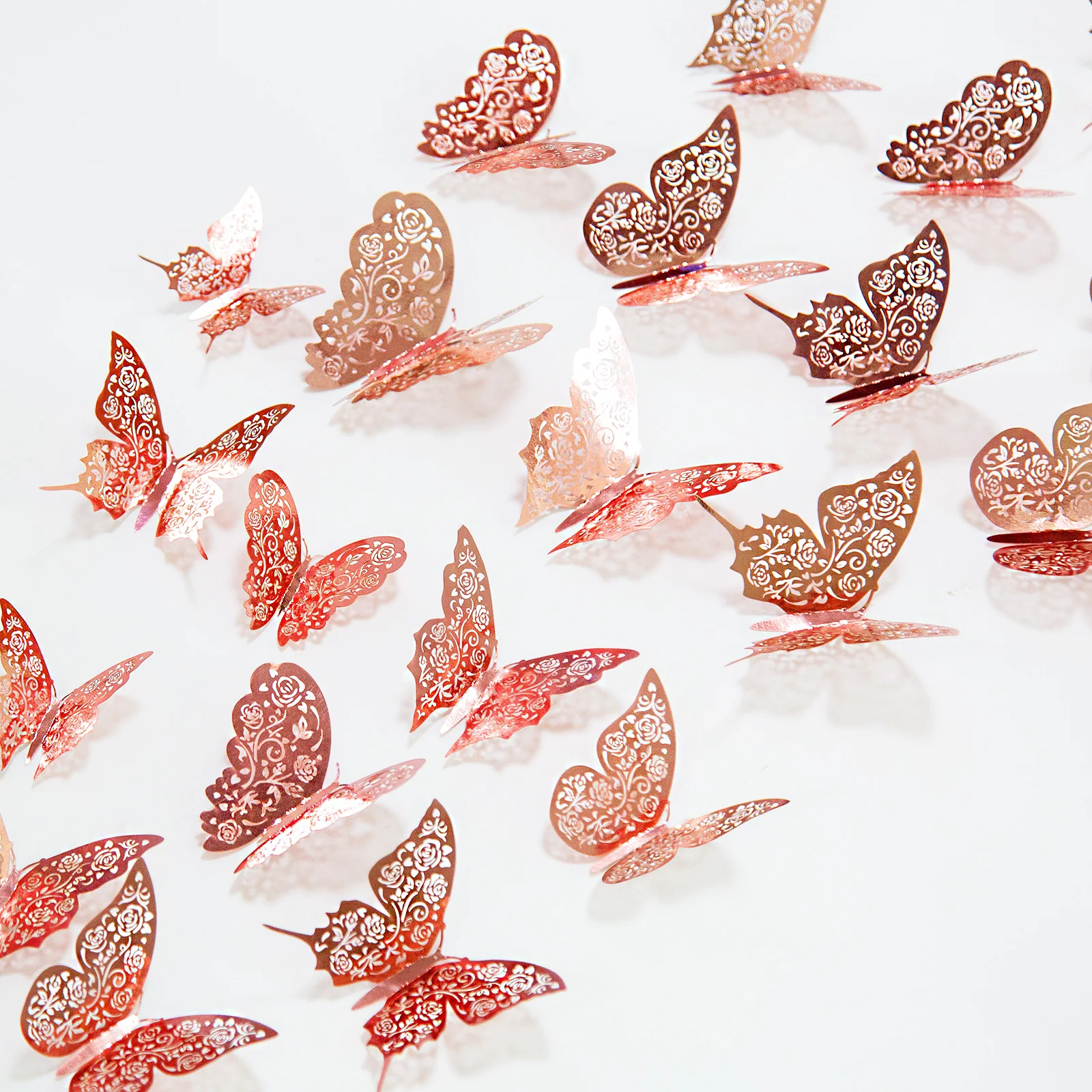 12Pcs Rose Gold Paper Hollow 3D Wall Stickers Hollow Butterfly Decals Heart Rose Butterflies for Art Home Wall Decor DIY Decor
12Pcs Rose Gold Paper Hollow 3D Wall Stickers Hollow Butterfly Decals Heart Rose Butterflies for Art Home Wall Decor DIY Decor