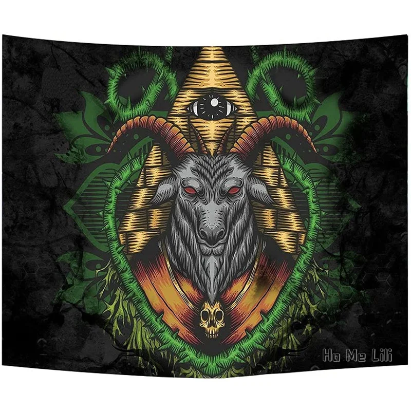 Eye Goat Head Skull Green Thorn Vine Black Fog Surround By Ho Me Lili Tapestry For Children's Room Home Decoration
Eye Goat Head Skull Green Thorn Vine Black Fog Surround By Ho Me Lili Tapestry For Children's Room Home Decoration
