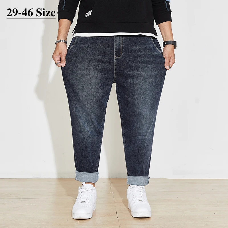 2021 Autumn Men's Jeans Loose Harem Pants Plus Size 46 44 42 Fashion Streetwear Denim Trousers Casual Plus Size Brand Clothes
2021 Autumn Men's Jeans Loose Harem Pants Plus Size 46 44 42 Fashion Streetwear Denim Trousers Casual Plus Size Brand Clothes
