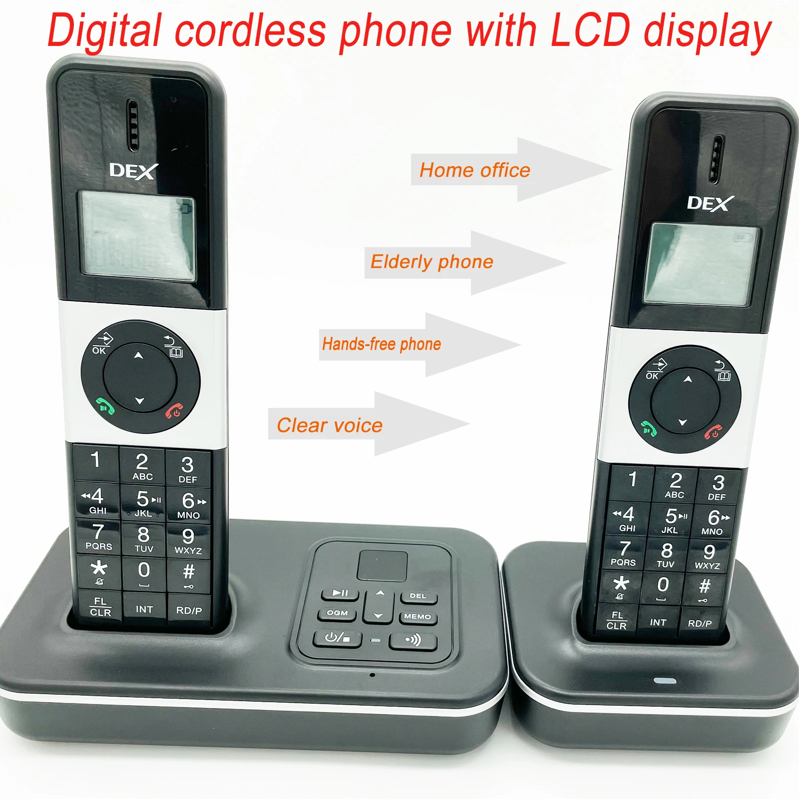 Digital Cordless Telephone with LCD Display Caller ID Hands-free Calls Conference Connection for Office Home
Digital Cordless Telephone with LCD Display Caller ID Hands-free Calls Conference Connection for Office Home