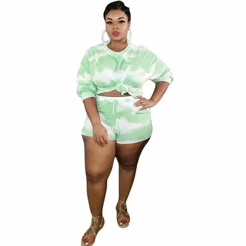 2020 New Two Piece Set Women O Neck Full Sleeve Tops And Drawstring Short Pant Set Fashion Colors Tie Dye Print Casual 2 Pcs Set
2020 New Two Piece Set Women O Neck Full Sleeve Tops And Drawstring Short Pant Set Fashion Colors Tie Dye Print Casual 2 Pcs Set