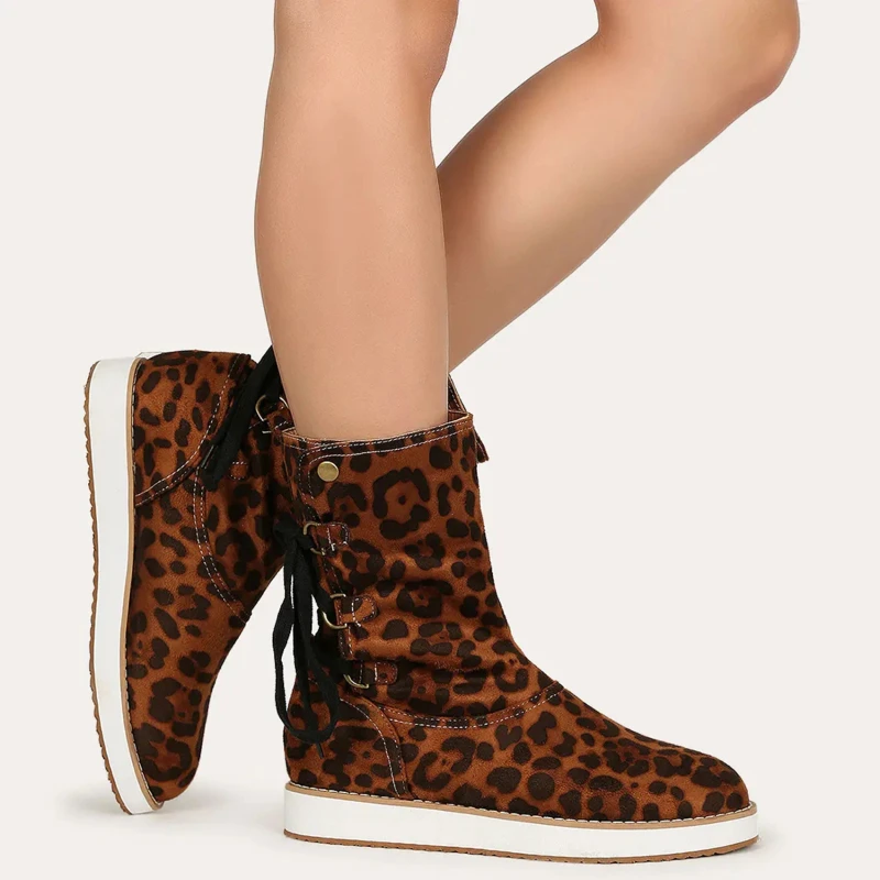 2021 Autumn Lace Up Ladies Ankle Boots Fashion Comfortable Women Leopard Print Snake Print Color Match Short Boots
2021 Autumn Lace Up Ladies Ankle Boots Fashion Comfortable Women Leopard Print Snake Print Color Match Short Boots