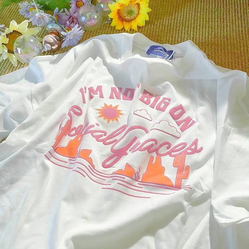 Женская футболка из натурального хлопка с коротким рукавом и надписью | одежда